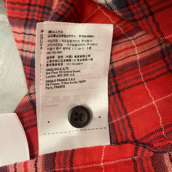 Uniqlo Shirt Collection Tunic Shirt dress red plaid - Picture 3 of 10